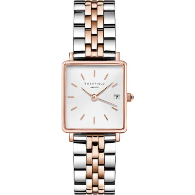 Produktbild von ROSEFIELD Damenuhr  Boxy XS Silber Rosegold Bicolor eckig QMWSSR-Q024