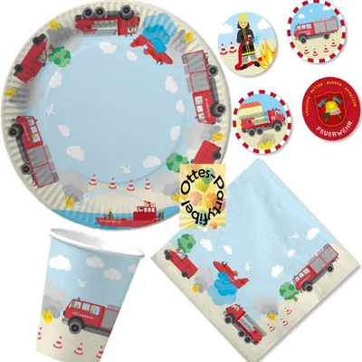Produktbild von Feuerwehr Party-Set 48tlg