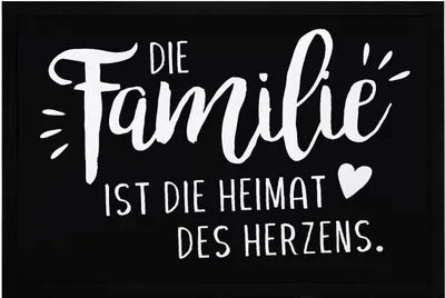 Produktbild von Fußmatte Die Familie ist die Heimat des Herzens Herz Spruch rutschfest & waschbar SpecialMe® weiß 60x40cm