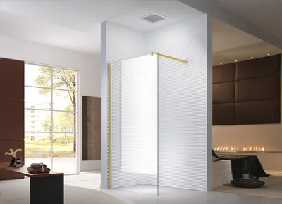 Zdjęcie produktu dla Glaszentrum Hagen - (Typ-GD] Kabina prysznicowa walk-in 70x200 cm - kabina prysznicowa z profilem aluminiowym w kolorze złotym?
