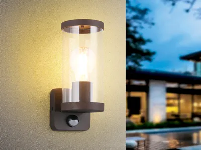 Produktbild von LED Außenwandleuchte mit Bewegungsmelder, Außenleuchte Hausbeleuchtung Rostoptik