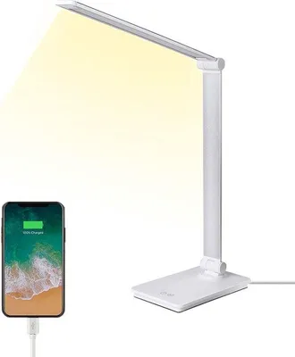 Productafbeelding van Famanu bureaulamp - Bediening via touch, 5 lichtkleuren, USB-oplaadfunctie