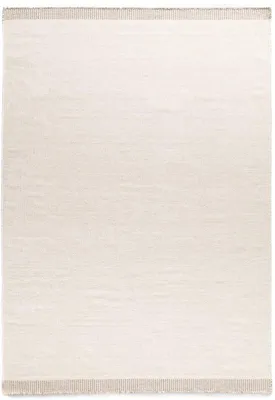 Produktbild von Unyqoos® Wollteppich Grund – niedrigflorig, robustes Design, Elfenbein, 240 x 340 cm