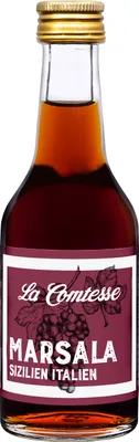 A small bottle of Marsala wine.