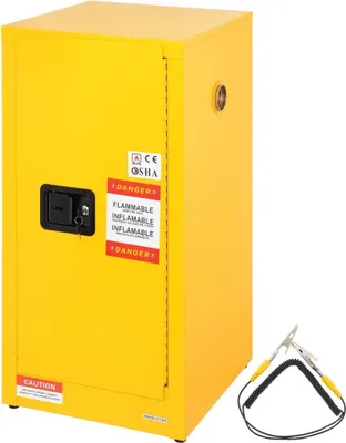 Immagine prodotto di "Armadio di sicurezza per liquidi infiammabili - Porta singola e serratura manuale - Giallo - Stoccaggio pericoloso - 900x460x460 mm"