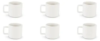 Productafbeelding van Excelsa set van 6 espressotassen, Nordic design, steengoed, 7 cl, wit