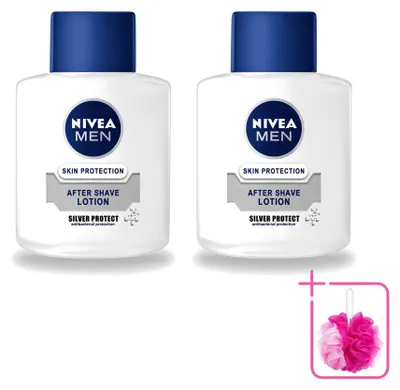 Imagen del producto de 2 unidades de loción para después del afeitado Nivea Men Silver Protect - 100 ml - Paquete ahorro