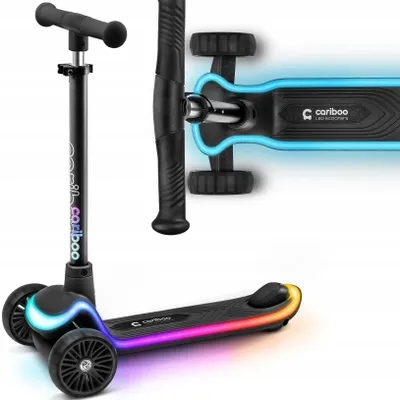 Produktbild von Kinderroller Cariboo LEDstar 3 Räder LED Beleuchtung höhenverstellbar schwarz
