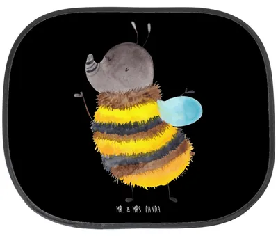 Produktbild von Mr. & Mrs. Panda Sonnenschutz Auto Hummel flauschig - Schwarz - Geschenk, Lustige Sprüche, saugnapf, Sonnenblende, Blume, Natur, Fürs, hitzeschutz, Biene