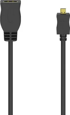 Produktbild von Hama 00205168, 0,1 m, HDMI Typ D (Mikrofon), HDMI Typ A (Standard), 3D, 10,2 Gbit/s, Schwarz
