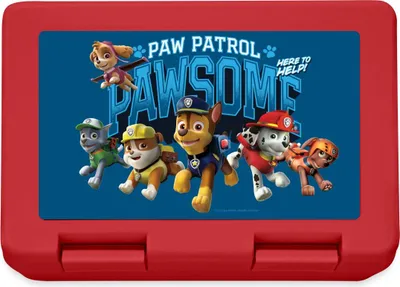 Produktbild von Spreadshirt Paw Patrol Pawsome Team Brotdose Lunchbox, One size, Rot
