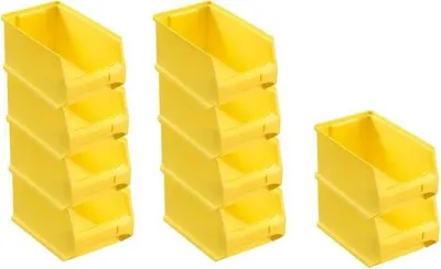 Produktbild von SparSet 10x Gelbe Sichtlagerbox 3.0 | HxBxT 12,5x14,5x23,5cm | 2,8 Liter | Sichtlagerbehälter, Sichtlagerkasten, Sichtlagerkastensortiment, Sortierbehälter