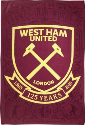 Produktbild von West Ham United FC - Decke 125 Years, Fleece BS2293 (Einheitsgröße) (Weinrot/Gelb)