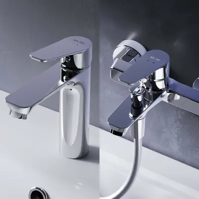Produktbild von Armaturen Set Serie Einhebelmischer Waschtischarmatur und Wannenarmatur Brausearmatur Set Waschtisch Armatur Wannenarmatur AM.PM, Chrom