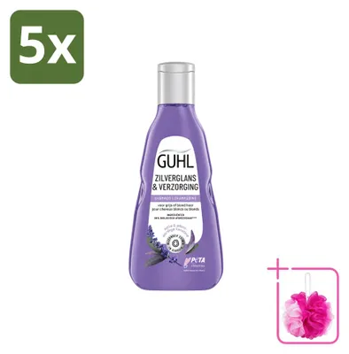 Imagen del producto de 5 champús Guhl Silberglanz & Pflege, 250 ml cada uno, pack económico de 5 unidades