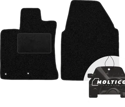 Produktbild von moto-MOLTICO Vorne Fußmatten Auto Velours Autoteppiche Schwarz Automatten Set 2-teilig passend für Nissan Qashqai I 2007-2012