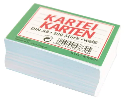 Produktbild von Karteikarten A8 liniert 200 Stück weiß Landré Schreibkarten Lernkarten