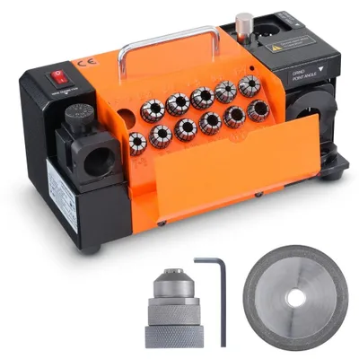 Produktbild von Bohrer-Schleifmaschine 120 W - Schärfstation 4500 U/min - Stahl Bohrgerät 95-135° - MR-13A - Einstellbarer Spitzenwinkel - 11 Spannzangen - Geeignet für φ3–13 mm Bohrer