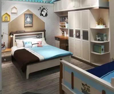 Zdjęcie produktu dla Sypialnia kompletny zestaw łóżko stolik nocny komoda 6 szt design meble drewniane zestawy