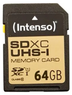 Productafbeelding van Intenso 3421490 SD Card 64GB Intenso SDXC UHS-I Premium