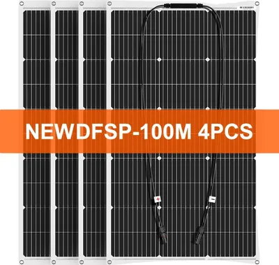 Obrázek produktu pro Solární panel DOKIO, výkon 100 W, flexibilní design, 18 V 400 W