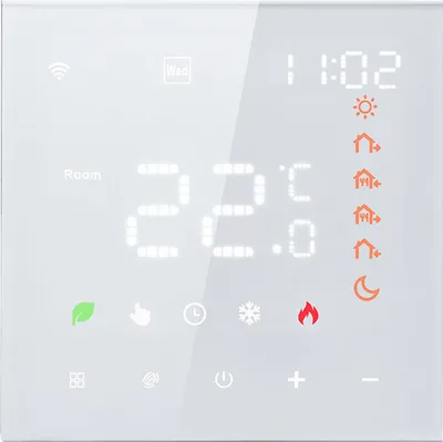 Produktbild von Inteligentný termostat Tuya WiFi, hlasové ovládanie, programovateľný 3A, dotykový LCD displej, nástenný termostat pre podlahové a vodné vykurovanie, kompatibilný s Alexa