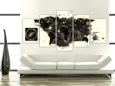Produktbild von WELTKARTE ABSTRAKT Acrylglasbild Modern Wandbild Glasbilder Bilder k-A-0010-k-o
