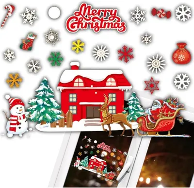 Image de Autocollants de fenêtre de Noël - une décoration colorée pour Noël