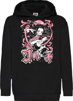 Obrázek produktu pro Dětská Mikina S Kapucí Demon Anime Slayer Nezuko Kamado 002, 12-13 Jahr - 152 / Černá
