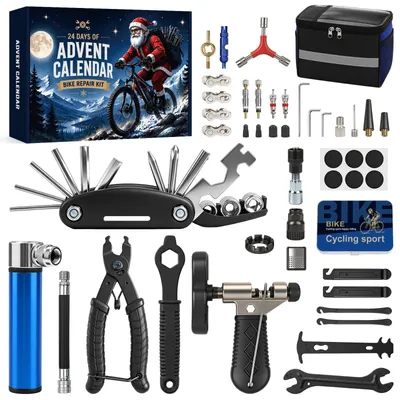 Produktbild von Adventskalender Werkzeug Männer 2026 24-teiliges Fahrrad Reparaturset für Männer Teenager und Heimwerker Weihnachtskalender mit Nützlichen