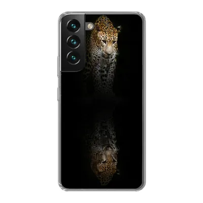 Produktbild von MuchoWow® Handyhülle Schutzhülle Hülle für Samsung Galaxy S22 Leopard - Reflexion - Schwarz Silikon Softcase Handy Hülle - Mobiltelefonhülle