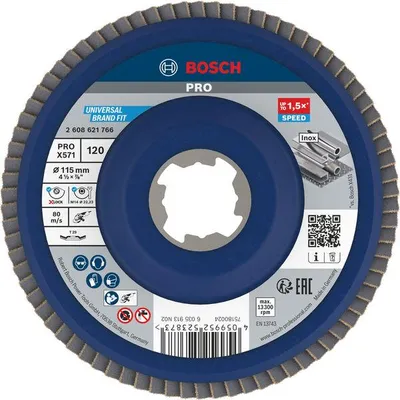 Produktbild von PRO X571 Fächerschleifscheibe X-Lock, abgewinkelt, 115 mm, K120