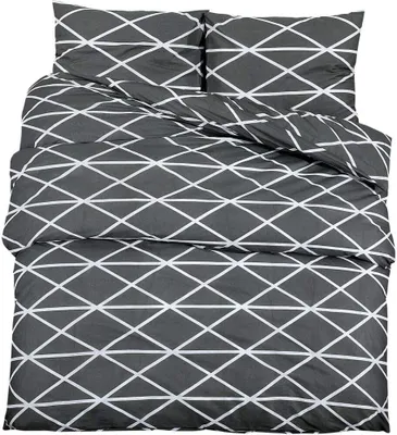 Image de vidaXL Ensemble de literie Gris 240x220 cm coton