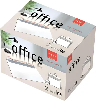 Immagine prodotto di Elco 74531.12 Buste Office in Shop Box - C6, bianco brillante, adesivo sensibile alla pressione, senza finestra, 80 g/m², 200 pezzi