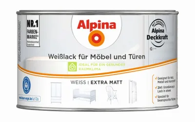 Produktbild von Alpina Weißlack für Möbel & Türen 300 ml weiß extra matt