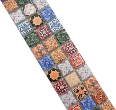 Produktbild von Bordüre Borde Mosaik mehrfarben matt Retrooptik Mosaikfliese Küchenwand Fliesenspiegel Bad Duschwand MOS78BOR-RB83_f