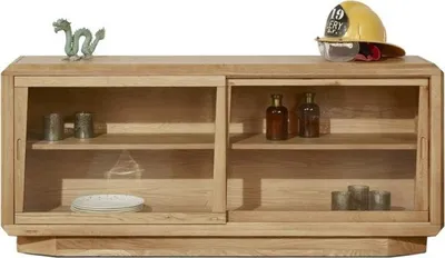 Produktbild von Eichen-Vitrine mit Schiebetüren