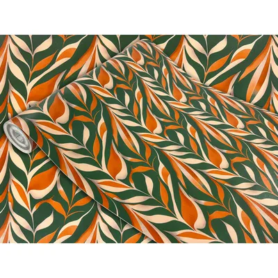 Produktbild von Klebefolie Möbel 45x25 cm - Boho Blätter - Möbelfolie selbstklebend in Deko-Stil - Folie für Möbel zur schnellen Renovierung von Türen und Schränken - Möbelfolie dekorativ und pflegeleicht