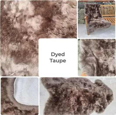 Produktbild von Merino Schaffell – Geschorenes Lammfell, 40x40cm rund Taupe dyed