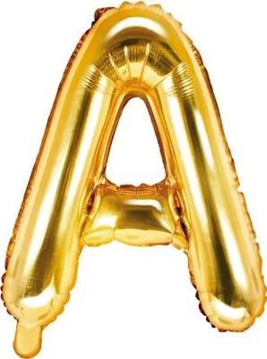 Produktbild von Folienballon Buchstabe „A“, 35cm, gold (1 Karton / 50 Stück)