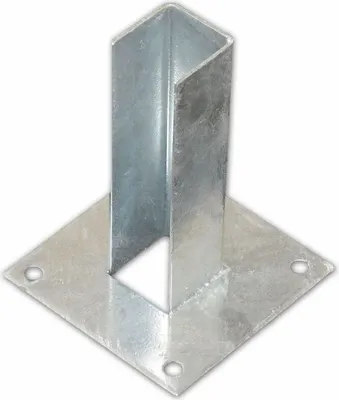 Produktbild von Fußplatte Bodenplatten zum Aufschrauben für Doppelstabmattenzaun 60 x 60 mm