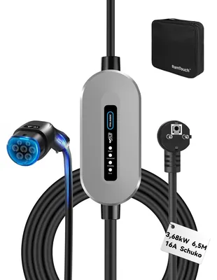 Obrázok produktu pre Nabíjací kábel pre elektromobily, typ 2 - Schuko - 3,7 kW - 6,5 metra - Mobilná nabíjačka pre elektromobily