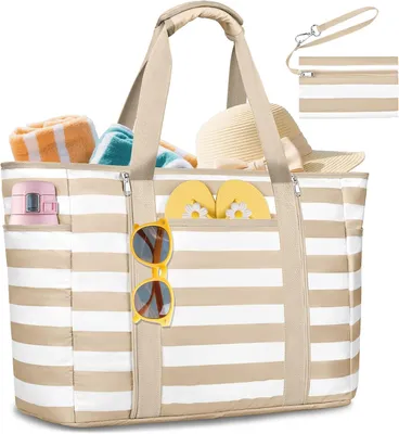 Produktbild von Strandtasche 45 l, wasserdicht, faltbar, 12 Fächer, für Strand