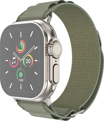 Produktbild von imoshion Nylon Alpine Armband für das Watch Series 1 t/m 9 / SE (38/40/41 mm) | Series 10 / 11 (42 mm) - Olive Green