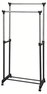 Zdjęcie produktu dla Wieszak na ubrania - Garderoba - Drążek na ubrania - Stojak na ubrania - Półka na ubrania - Regulowana wysokość: 108-170 cm