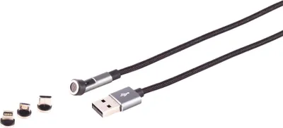Produktbild von S/CONN maximum connectivity Universal--USB-A Magnetkabel, 3in1, 540°, 7-Pin, weiß, 2,0m (14-19011)