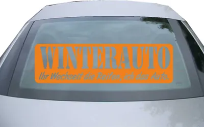 Produktbild von Indigos UG - Aufkleber Heckscheibe & Motorklappe DE2045 - orange - 600x171 mm - Winterauto - Auto Scheiben Fenster Heckklappe Tuning Racing JDM - Die cut