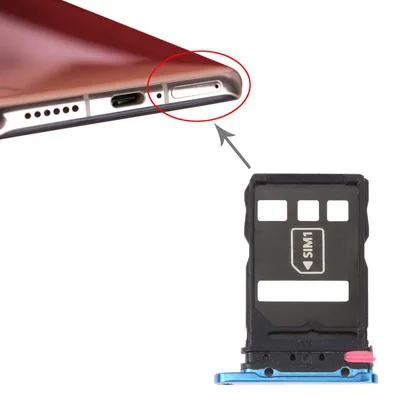 Image de Support pour carte SIM + support pour carte NM pour Huawei P40 Pro, bleu, de rechange, neuf