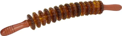 Produktbild von Handheld 15-Rollen-Triggerpunkt-Massagegerät, Muskelentspannung, Lymphdrainage-Massagestab für Faszien-Cellulite, Braun