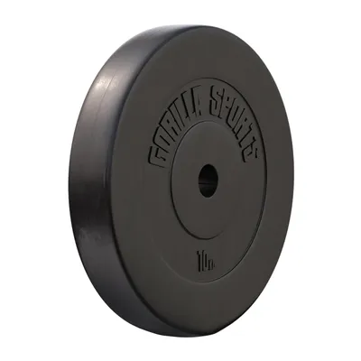 Produktbild von GORILLA SPORTS® Hantelscheiben - 10kg Gewichte, 30mm Bohrung, aus Kunststoff - Gewichtsscheiben, Hantelscheiben-Set, Hanteln
